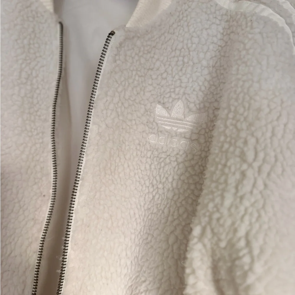 Adidas Women's White Teddy Jacket - Picture 2 of 4